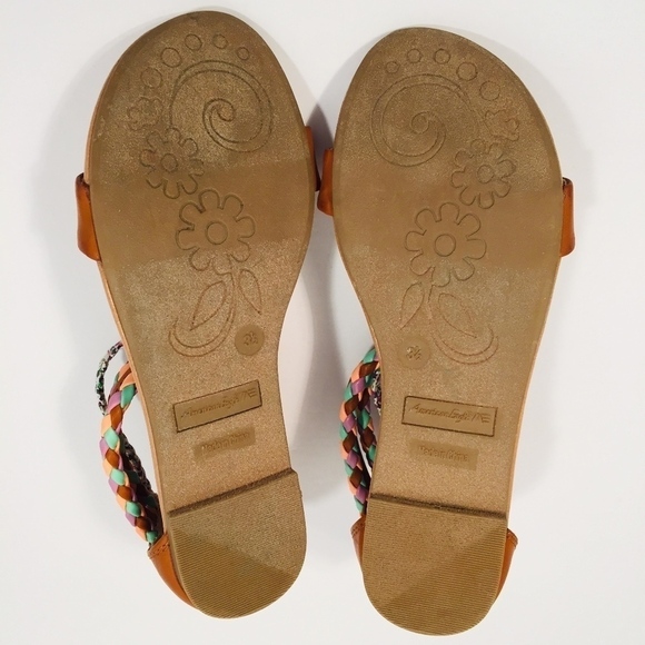 AEO Open Toe Zipper Heel Sandals Sz 3.5 - Picture 8 of 8